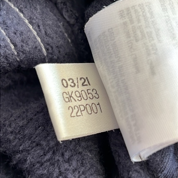 Adidas Full Zip Hoodie Sweatshirt Track Jacket Navy Blue 3 Stripes #GK9053 2XLT - Picture 7 of 7